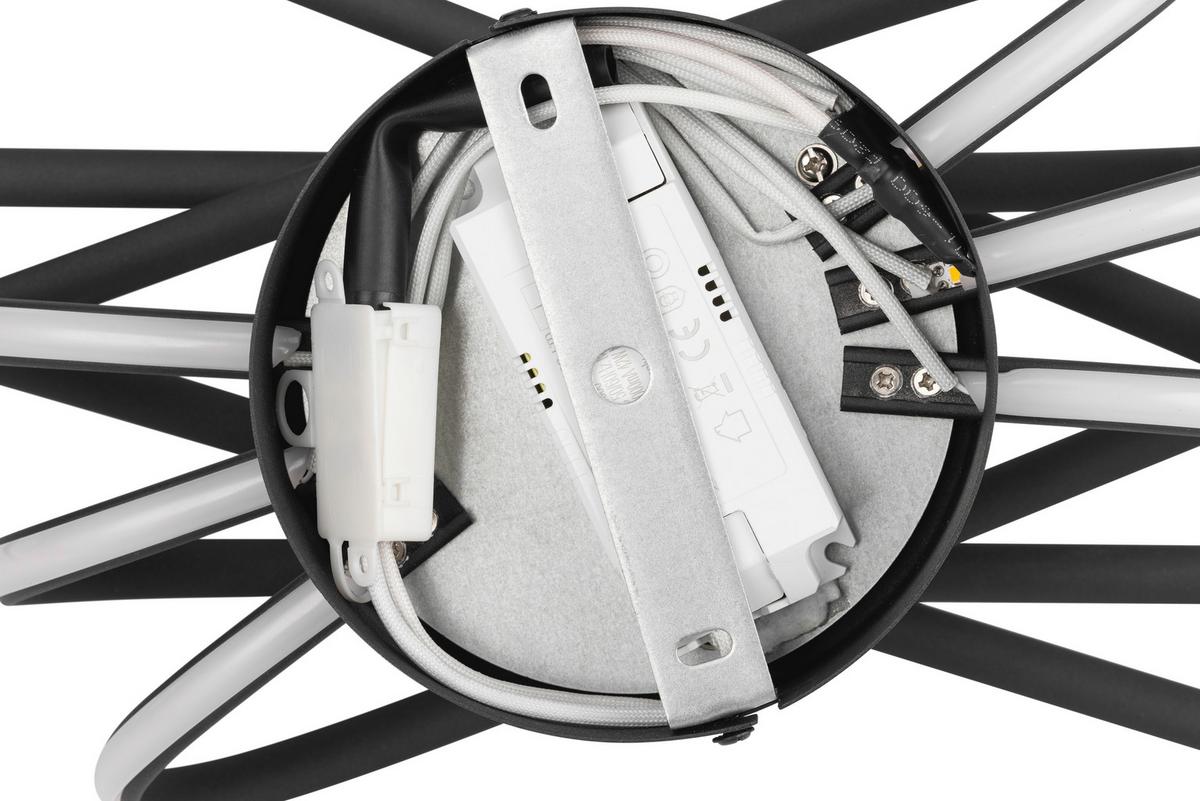 LED-Deckenleuchte Stral - Schwarz, MODERN, Kunststoff/Metall (65,5/31/14cm)