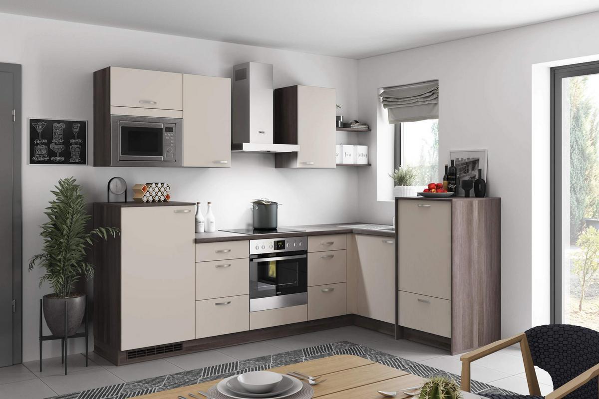 Eckküche Win - Eiche grau/Creme, MODERN, Holzwerkstoff (280/178cm) - Express