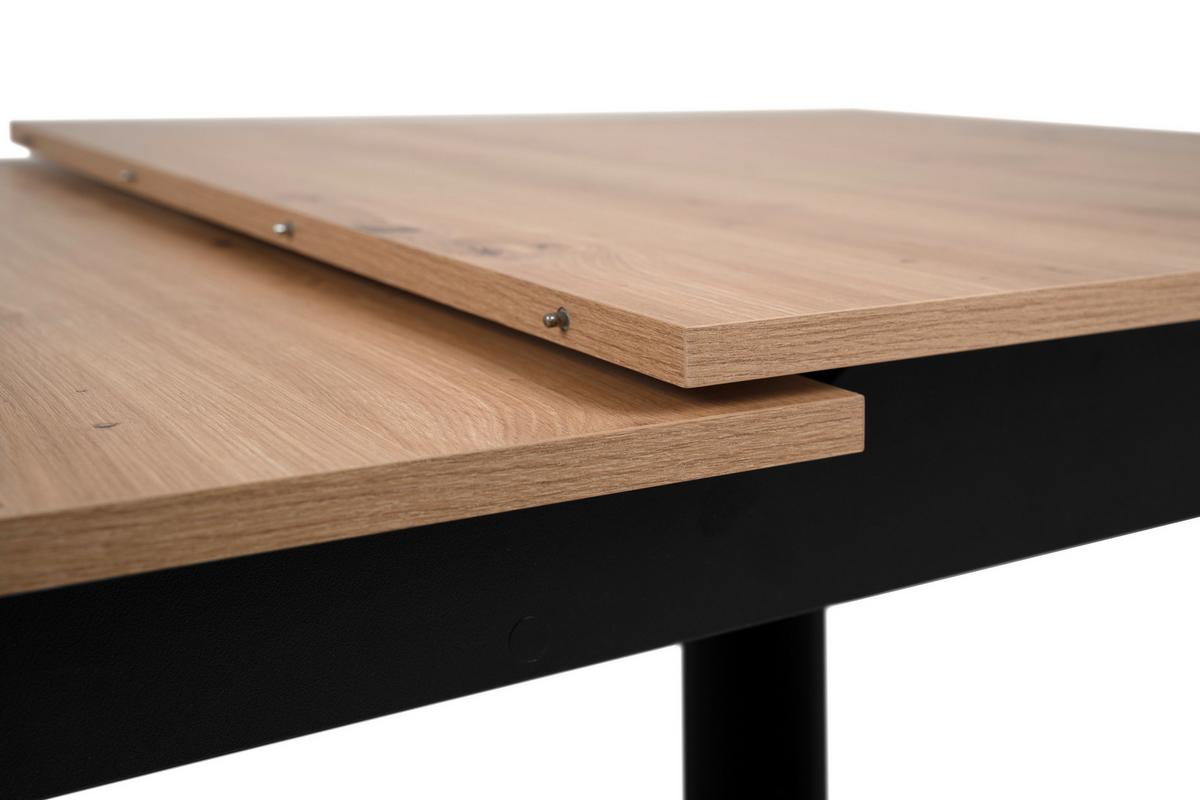 Esstisch Birmingham 80a - Schwarz/Eiche Artisan, MODERN, Holzwerkstoff (125-165/80/75cm) - MID.YOU