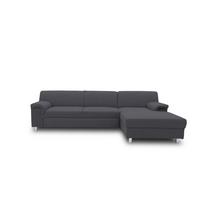Ecksofa Jamie - Chromfarben/Schlammfarben, KONVENTIONELL, Textil (252/150cm) - MID.YOU