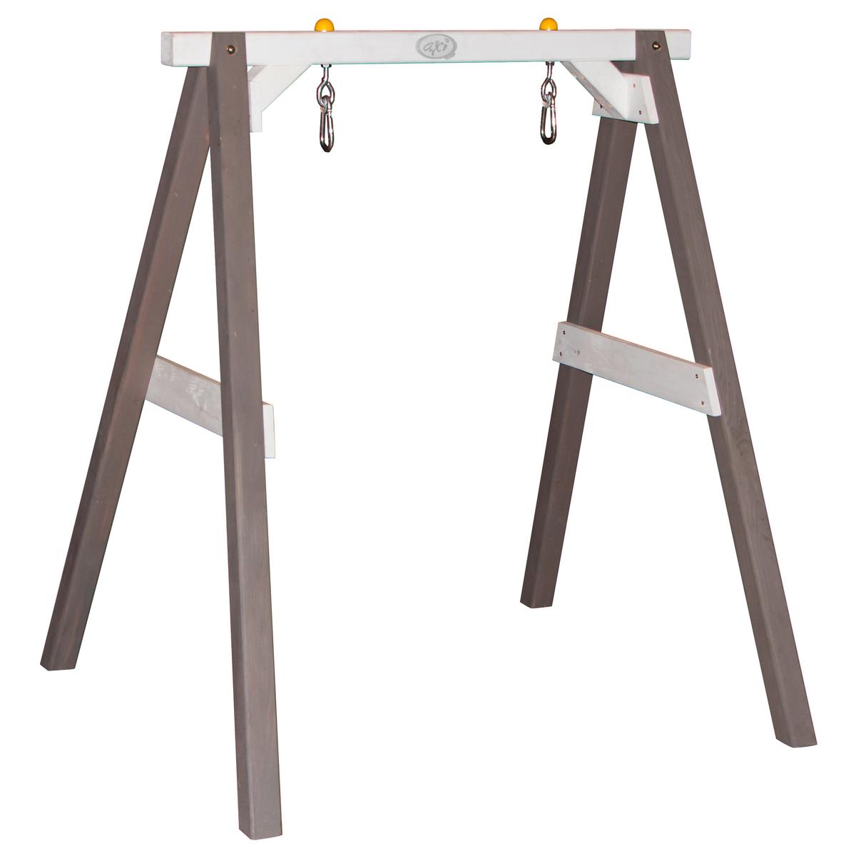 Schaukel Baby Swing Holz/ Kunststoff + Sicherheitsbügel - Weiß/Grau, Basics, Holz/Kunststoff (120/134/103cm) - Ambia Garden