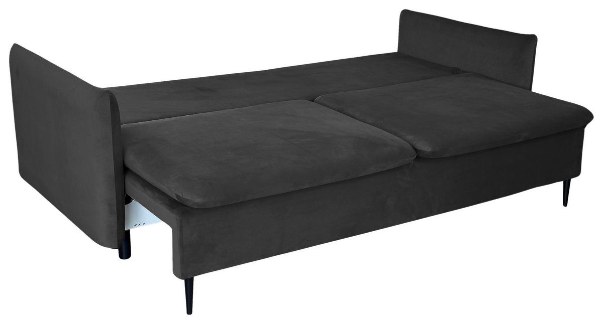Schlafsofa Mit Bettkasten Orlando Grau B: 220 Cm - Schwarz/Grau, Design, Textil (220/96/102cm) - MID.YOU