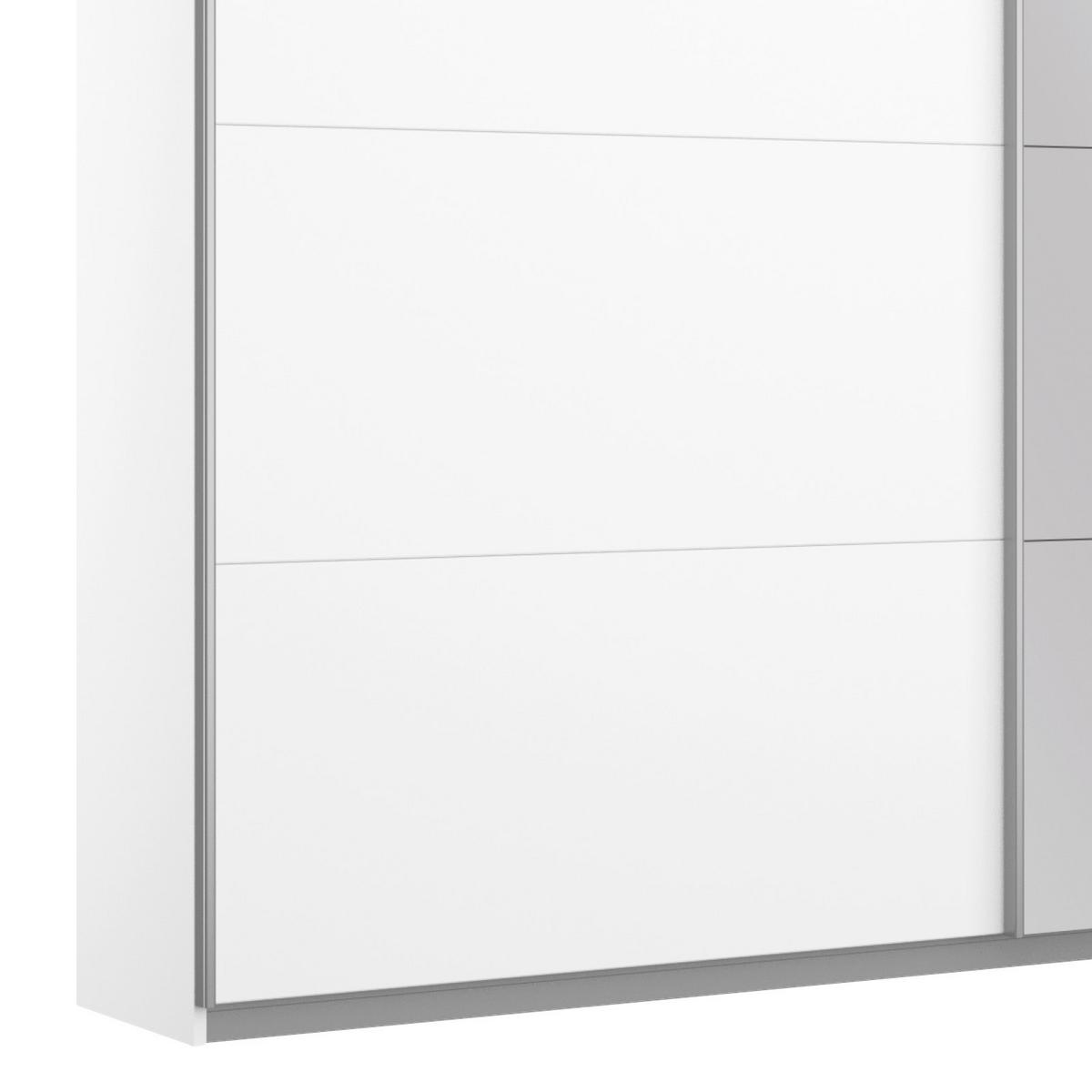 Schwebetürenschrank M. Spiegel 226cm Belluno, Weiß Dekor - Weiß, MODERN, Holzwerkstoff (226/230/62cm) - Rauch Möbel