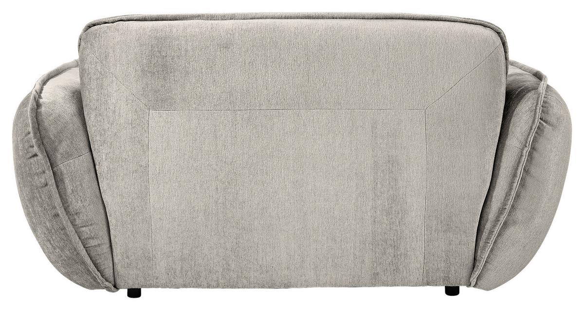 XXL-Sessel Fluffy, Silberfarben B: 182 cm - Silberfarben/Schwarz, MODERN, Textil (182/87/184cm) - Trendmanufaktur