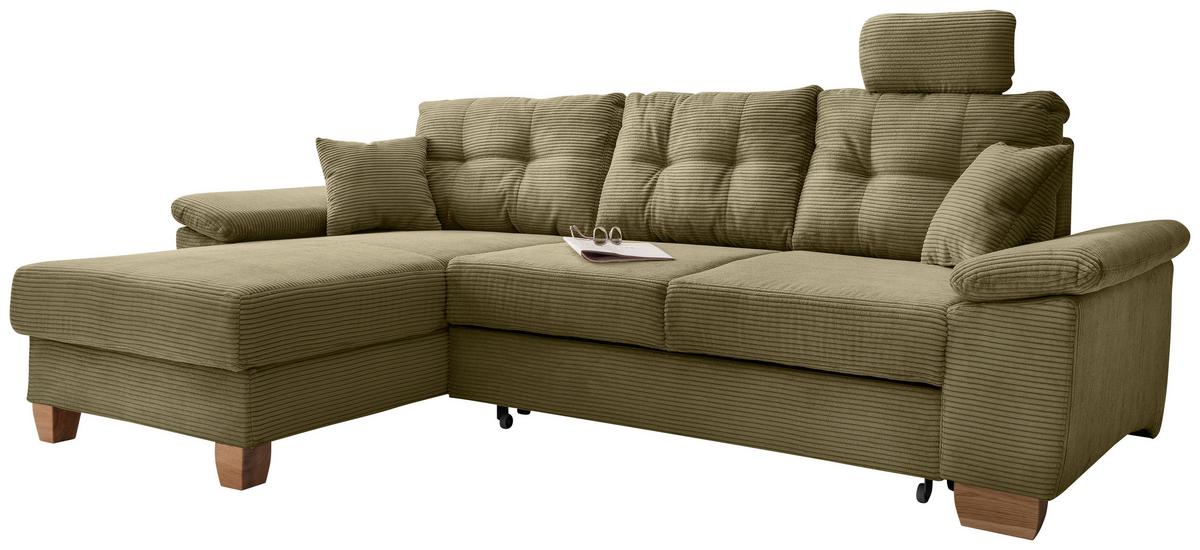Ecksofa Brizzini Olivgrün S: 176x270 Cm - Naturfarben/Olivgrün, MODERN, Textil (176/270cm) - Livetastic