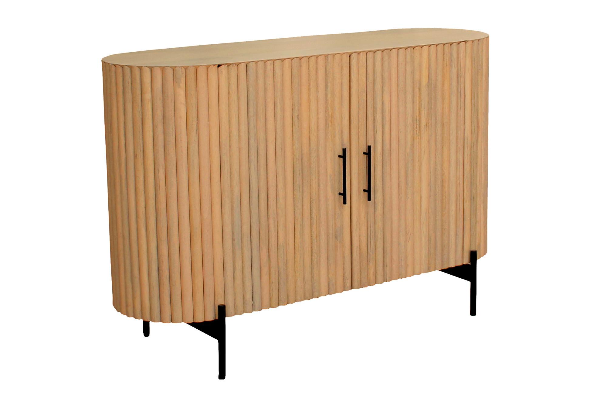 KOMMODE Schwarz/Naturfarben B: 120cm - Schwarz/Naturfarben, Design, Holz/Metall (120/80/40cm) - MID.YOU