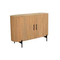 KOMMODE Schwarz/Naturfarben B: 120cm - Schwarz/Naturfarben, Design, Holz/Metall (120/80/40cm) - MID.YOU