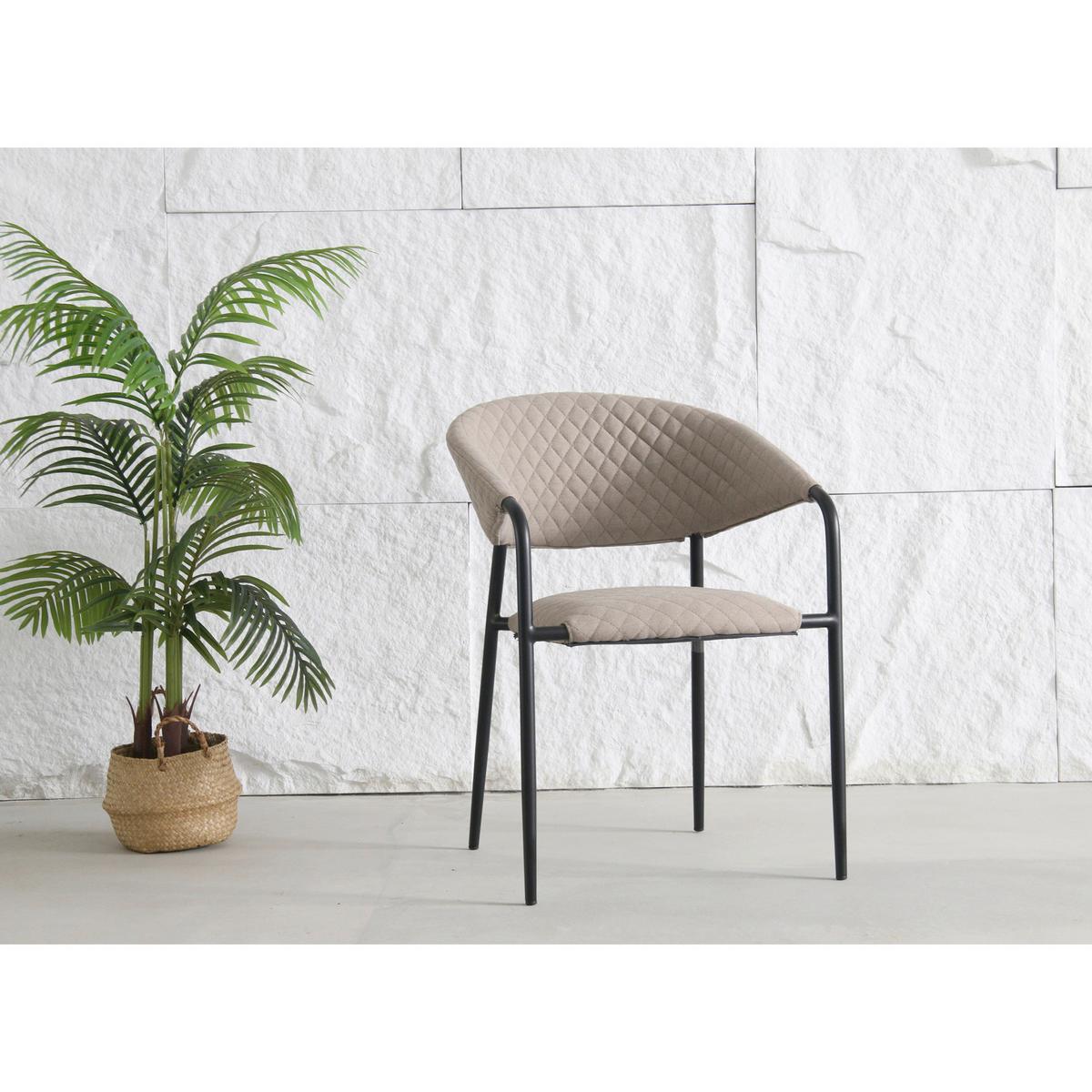 Stapelsessel Puro - Sandfarben/Anthrazit, MODERN, Textil/Metall (58/83/66cm) - Gardenson