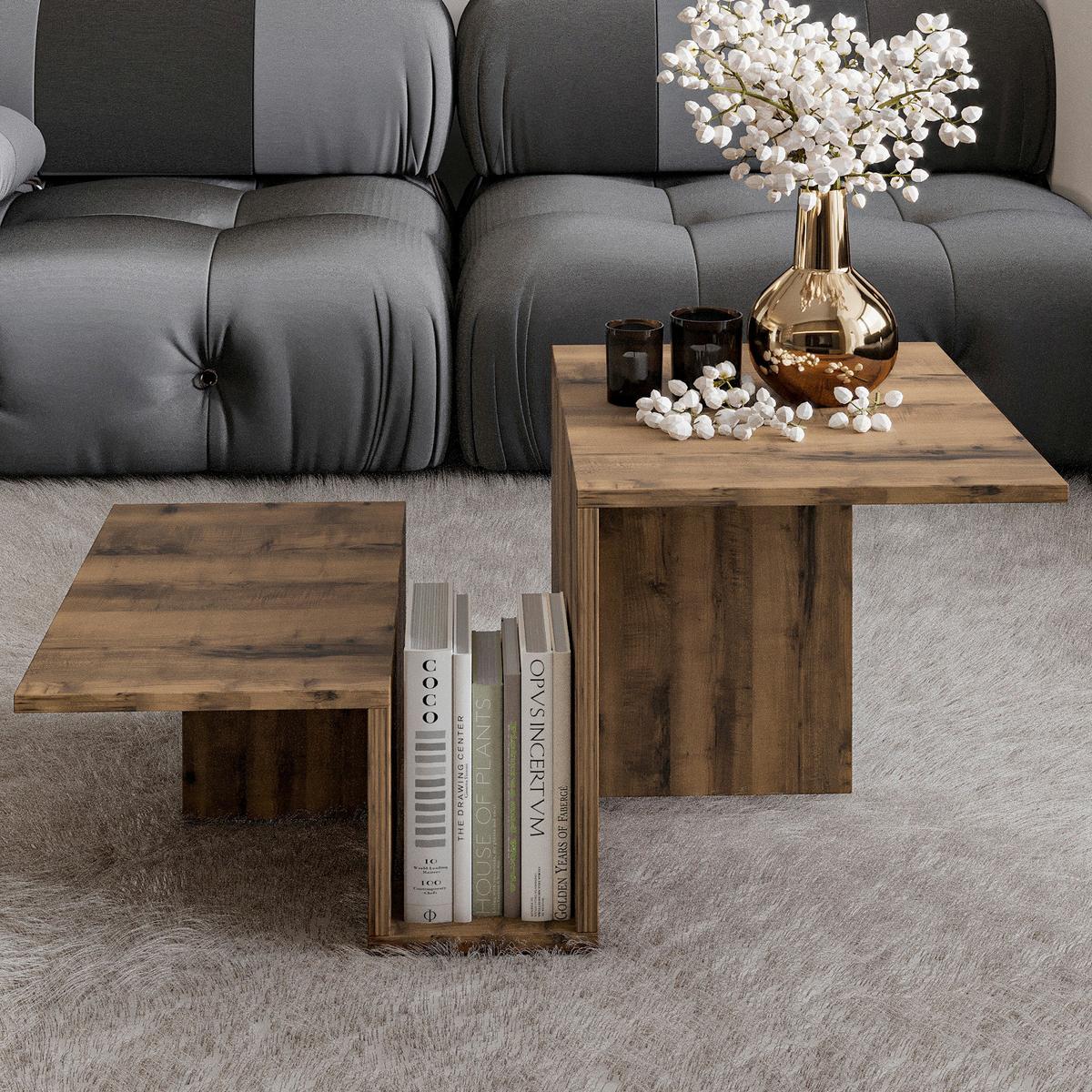 Couchtisch Relinda Nussbaumfarben B: 90 Cm - Nussbaumfarben, Design, Holzwerkstoff (90/45/50cm) - Livetastic