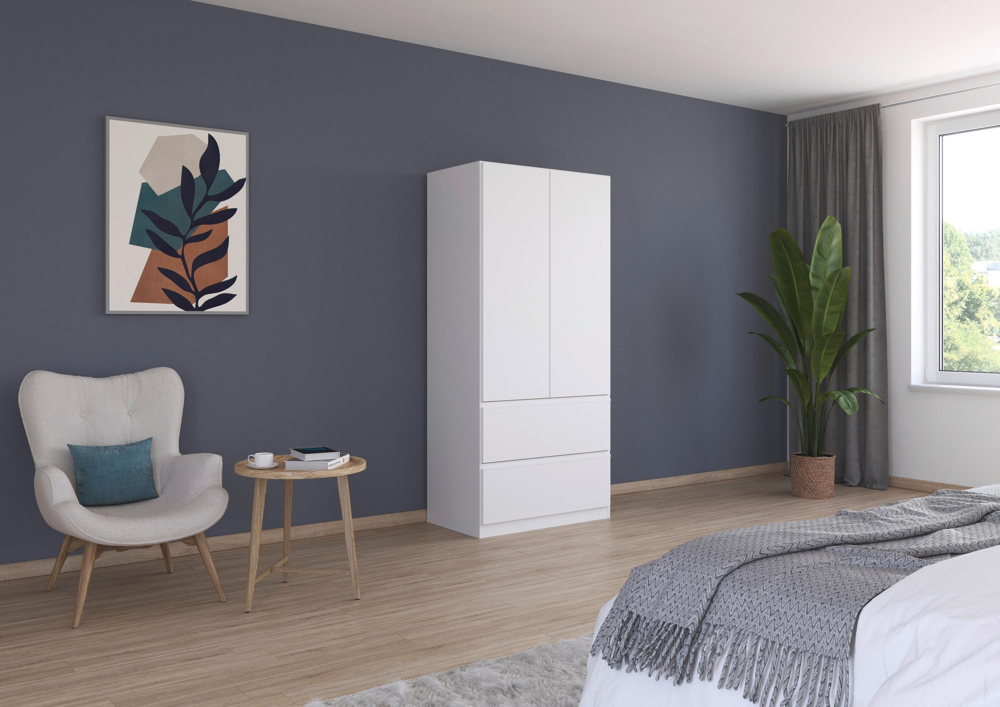 Drehtürenschrank Costa Weiß B: 91 cm - Weiß, MODERN, Holzwerkstoff (91/197/54cm) - Rauch Möbel