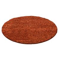 Hochflor Teppich Terra Cotta Life Rund Ø 120 cm - Terracotta, KONVENTIONELL, Textil (120cm) - Novel