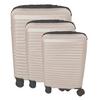 Reisekoffer Set 3-Tlg Florenz 4 Rollen Hartschale - Beige, Basics, Kunststoff/Textil - Ondega