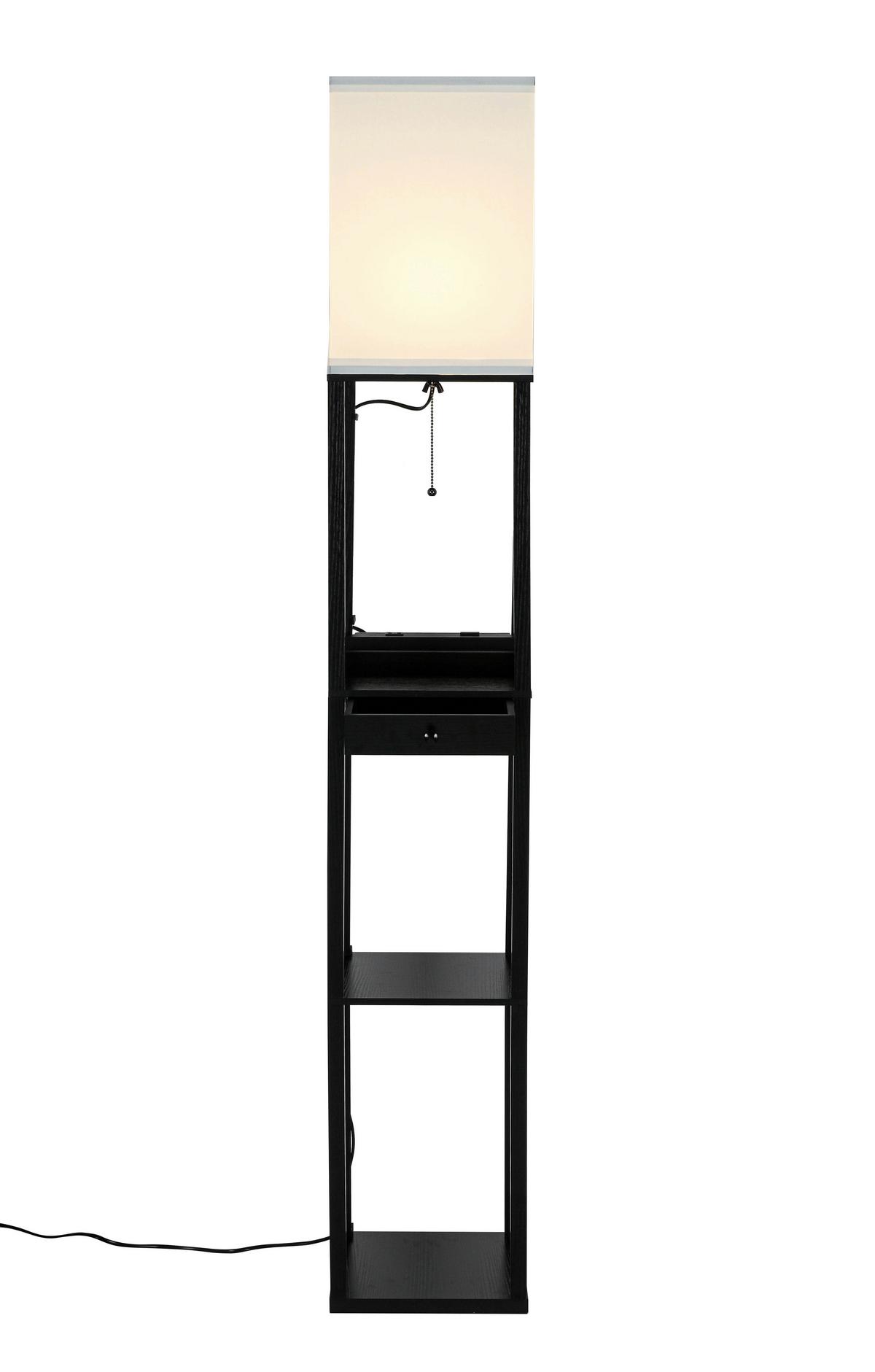 STOJACÍ LAMPA SVEN - bílá/černá, Basics, kov/kompozitní dřevo (26/160/26cm)