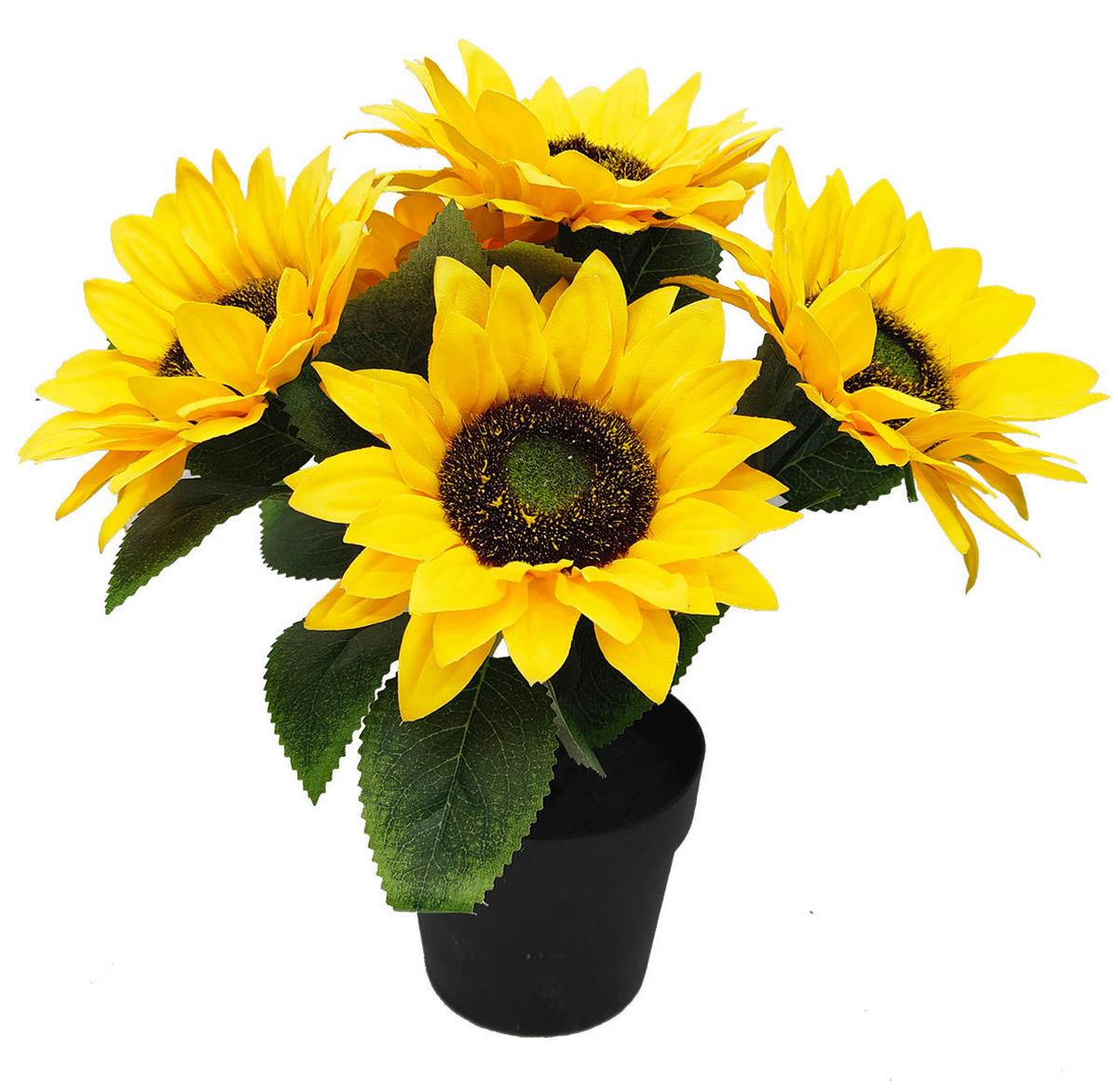 Dekoblume Jasmina - Gelb/Schwarz, KONVENTIONELL, Kunststoff (15/26cm) - Luca Bessoni