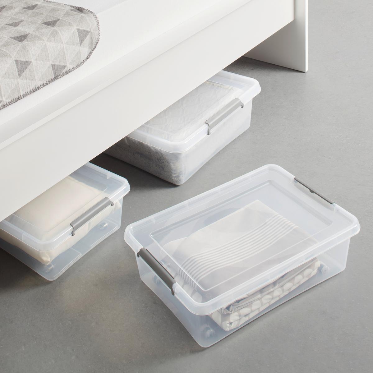pojízdný úložný box pod postel AIKO - CA. 29L - EXT- - černá/průhledné, Konvenční, plast (58/39/16,5cm) - Mömax