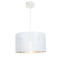 Hängeleuchte H: 120 cm 1-Flammig, Weiß/ Chromfarben - Chromfarben/Weiß, Design, Kunststoff/Metall (38/120cm) - Globo