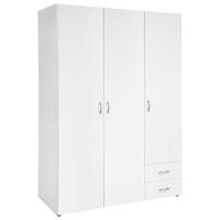 Drehtürenschrank+ Schubladen B: 121 cm Base 3, Weiß - Eichefarben/Weiß, Design, Holzwerkstoff (121/177/52cm) - Carryhome