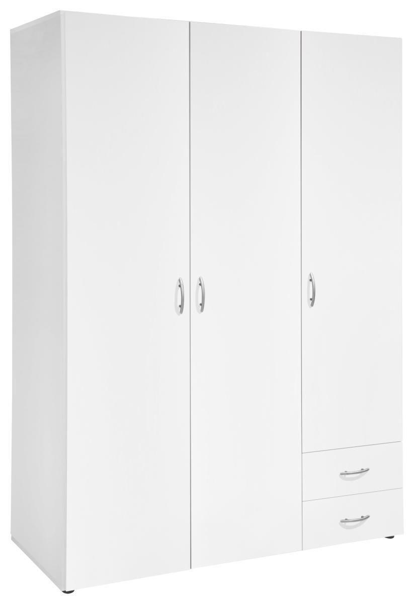 Drehtürenschrank+ Schubladen B: 121 Cm Base 3, Weiß