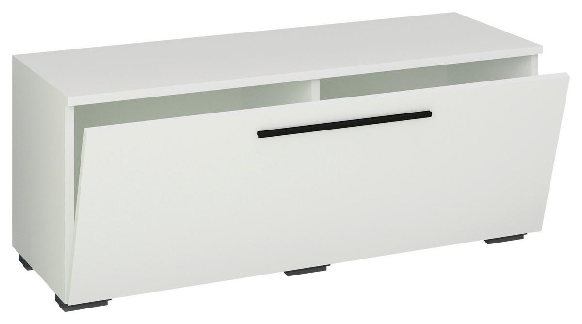 Nízka komoda Arila š: 95 cm, biela - čierna/biela, Modern, kov/kompozitné drevo (95/39/40cm) - MID.YOU