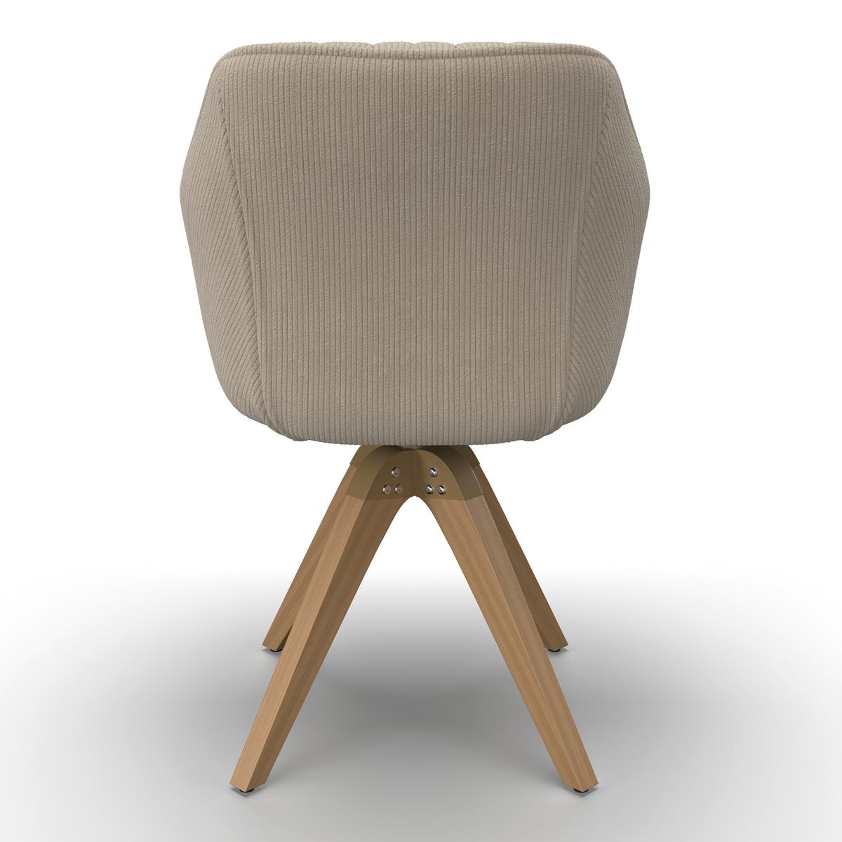 Židle s područkami SALLY, béžová - barvy buku/béžová, Moderní, dřevo/textil (61/84/58cm) - Bessagi Home