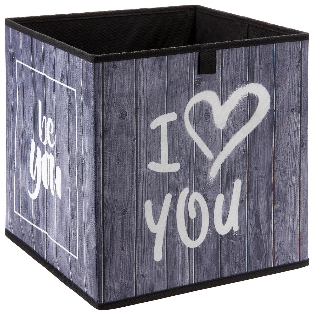 ÚLOŽNÝ BOX POPPI 7 - šedá/bílá, karton/textil (32/32/32cm) - Mömax