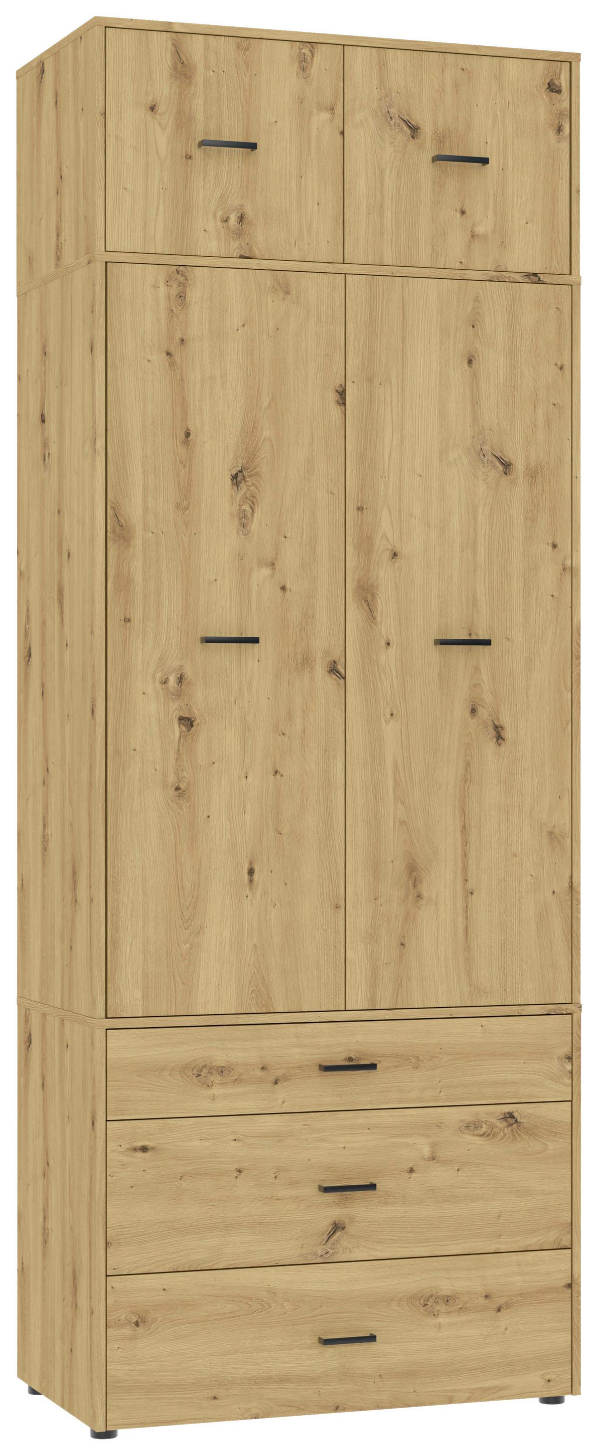 Kleiderschrank Kivo Eiche Artisan Dekor, B: 90 cm - Eiche Artisan, Basics, Holzwerkstoff (90/239,40/52,1cm)