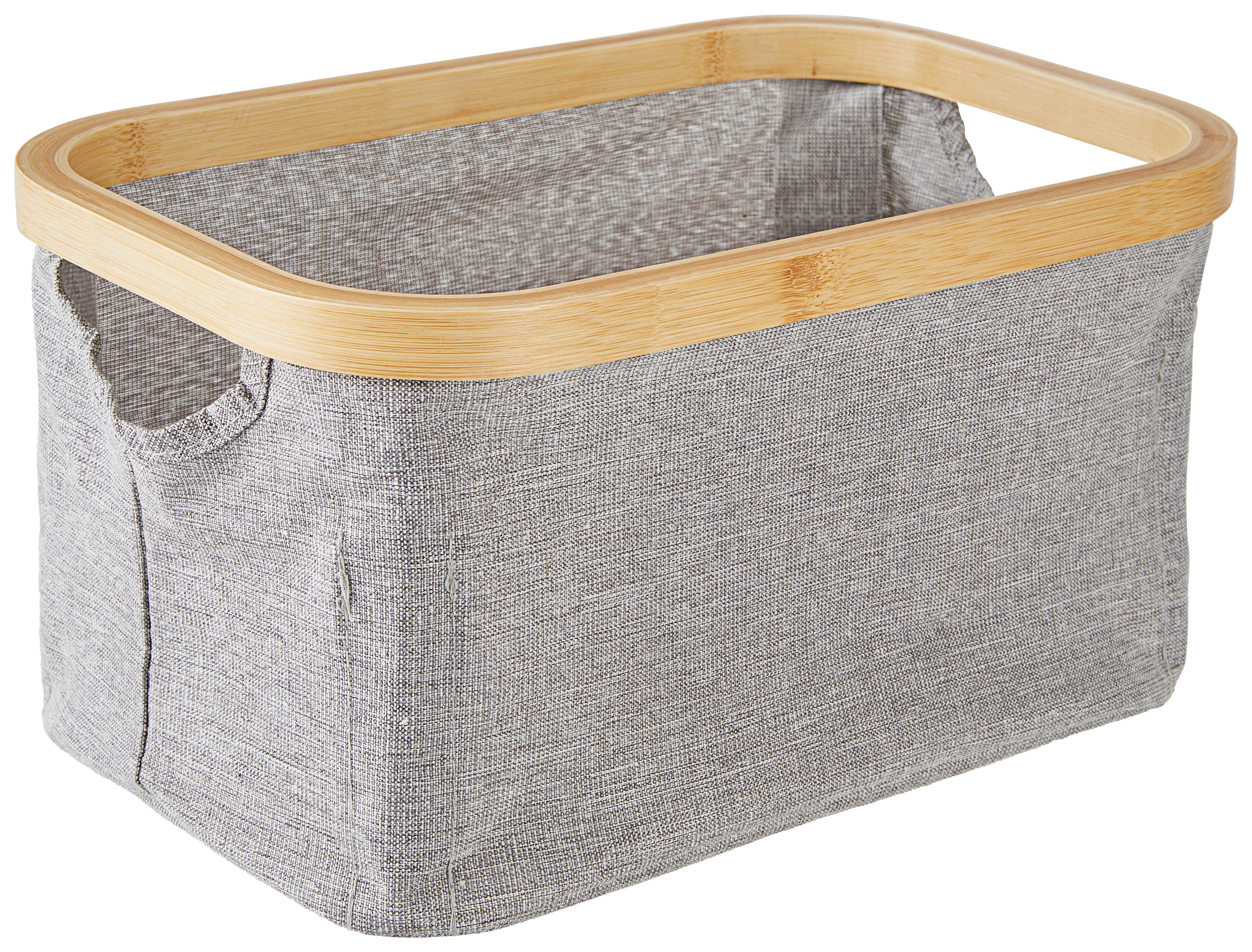 Aufbewahrungskorb Nantje 30x20 Cm Textil/holz Grau/natur - Transparent/Naturfarben, MODERN, Kunststoff/Textil (30/16/20cm) - Luca Bessoni