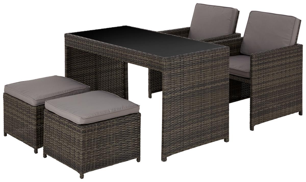 Kerti Szett Emma - barna/fekete, Modern, műanyag/textil - Luca Bessoni