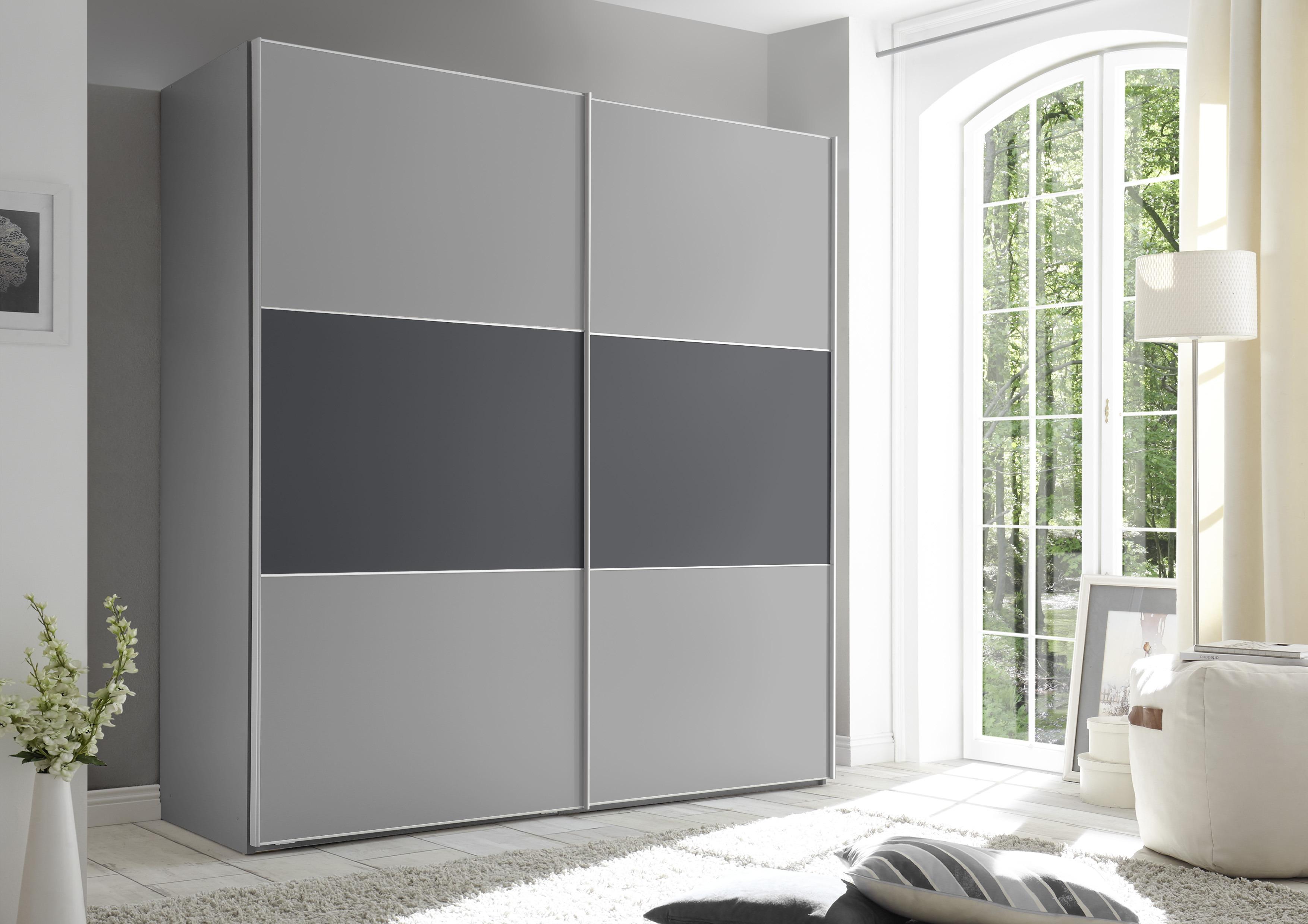 Schwebetürenschrank Includo Grau/Anthrazit Zimmer