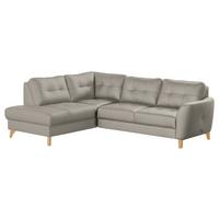 Ecksofa Nordic Plantinfarben S: 190x236 cm - Platinfarben/Buchefarben, Design, Leder/Textil (190/236cm) - Livetastic