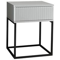 Noční stolek MARLE bílá - bílá/černá, Moderní, kov/kompozitní dřevo (40/52/38,5cm) - Hom`in