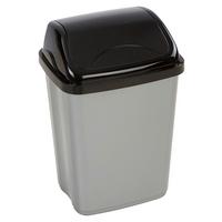 Schwingdeckeleimer Julien 10 L Kunststoff Grau/Schwarz - Schwarz/Grau, Kunststoff (20,4/37,5/25,5cm) - Homezone