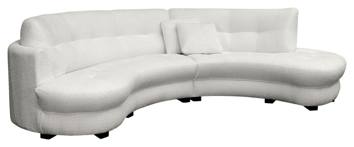 Ecksofa Bretania Hellgrau S: 300x113 cm - Hellgrau/Schwarz, Design, Textil (300/113cm) - Livetastic