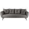 3-Sitzer-Sofa Baggio Anthrazit B: 236 cm - Anthrazit/Schwarz, MODERN, Textil (236/94/103cm) - Livetastic