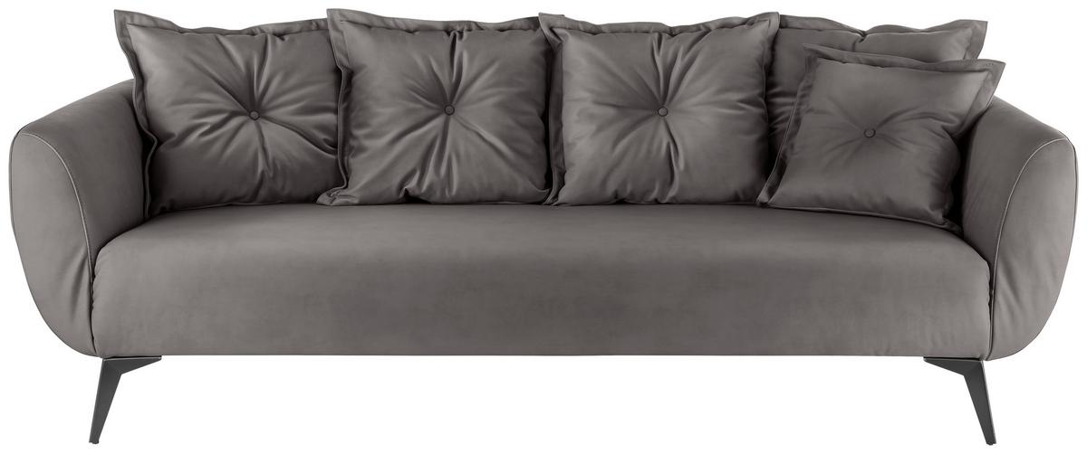 3-Sitzer-Sofa Baggio Anthrazit B: 236 cm - Anthrazit/Schwarz, MODERN, Textil (236/94/103cm) - Livetastic