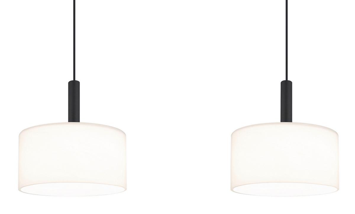 LED-Hängeleuchte Trenton Schwarz Weiß L: 90 cm - Schwarz/Weiß, Design, Glas/Kunststoff (90/20/150cm) - Globo