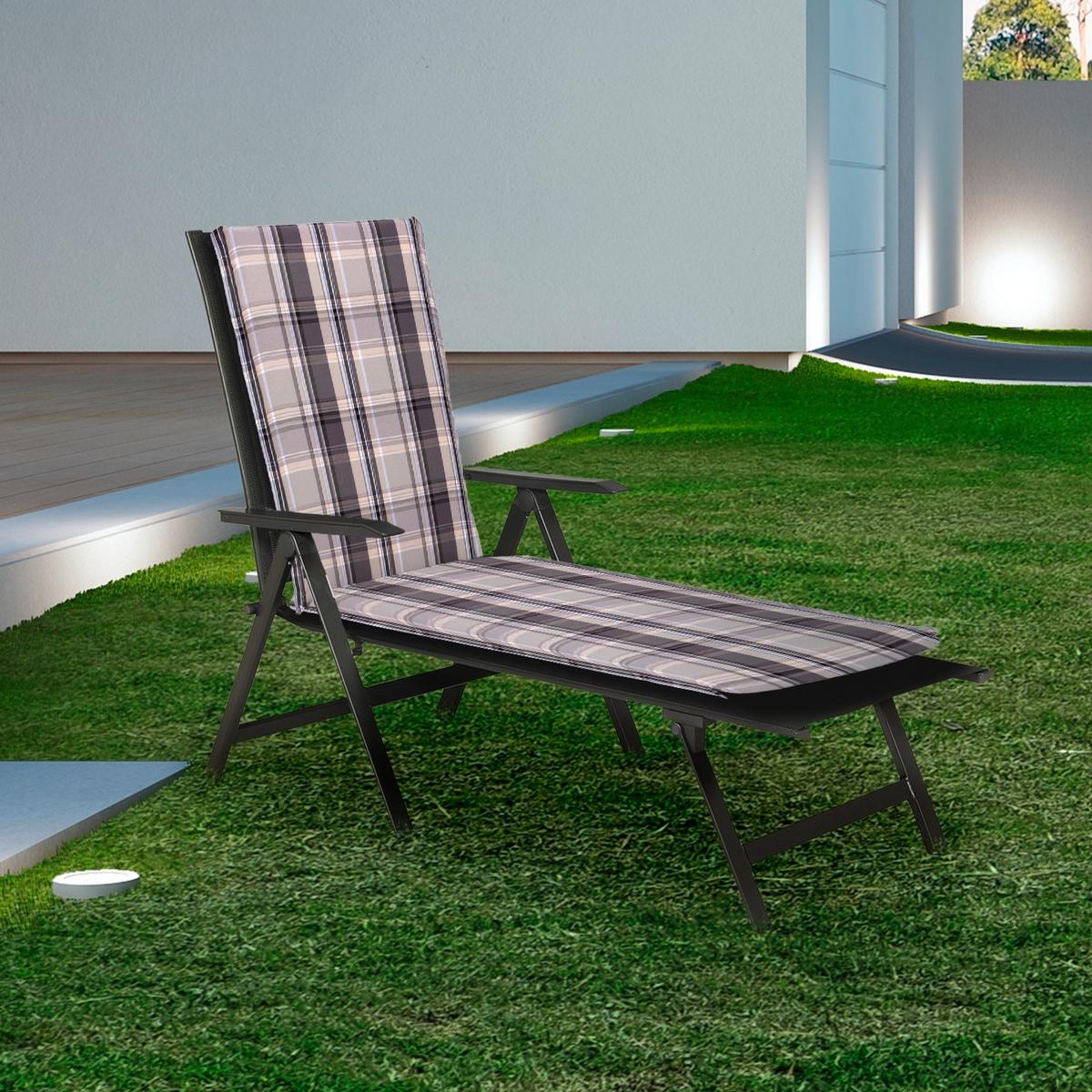 Auflage für Liege Atika 195x62x8 cm Beige - Beige, Basics, Textil (195/62/8cm) - Gardenson