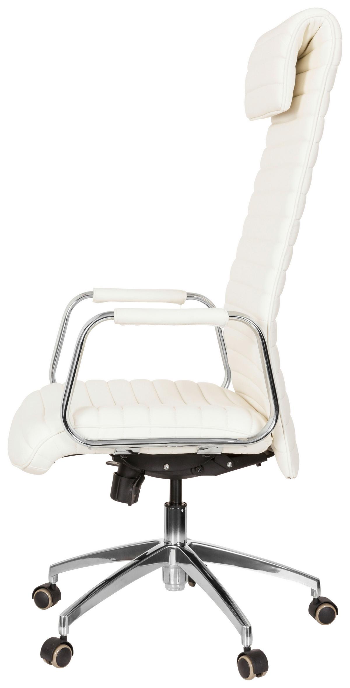 Chefsessel Aspera 20 Cremefarben - Silberfarben/Creme, MODERN, Leder/Kunststoff (59/139/50cm) - MID.YOU