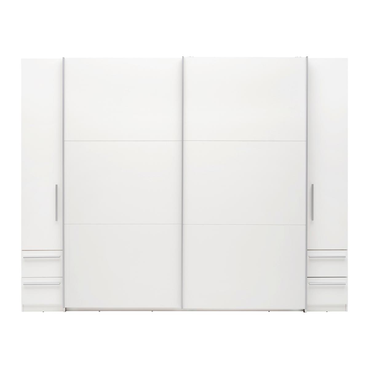 SKRIŇA S POS. DVER. – HOR.VED BORDO - biela/strieborná, Konventionell, kompozitné drevo/plast (270/210/58cm)