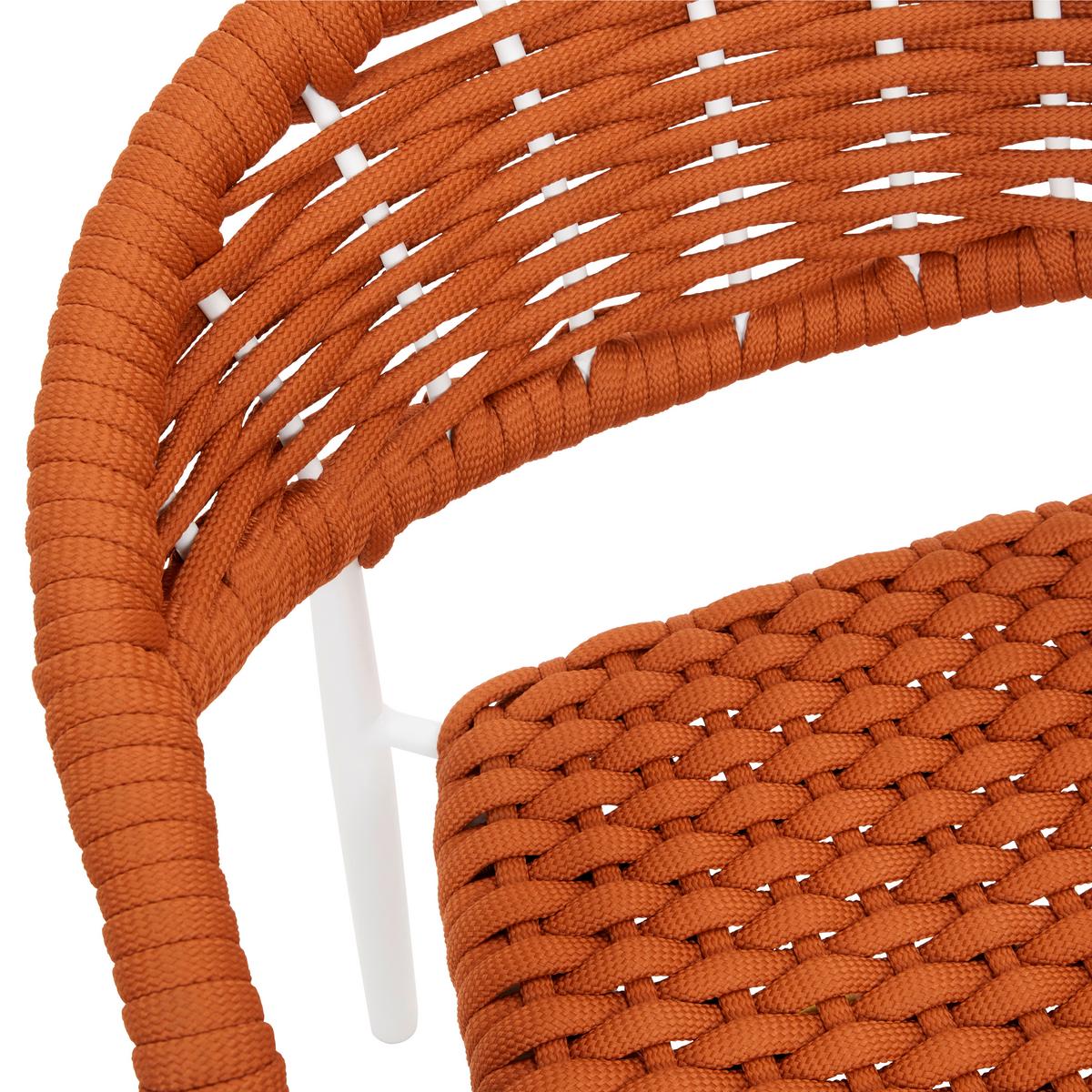 Záhradná stolička ANTONIA oranžová - oranžová/biela, Modern, kov/textil (58/76/59cm) - Bessagi Garden