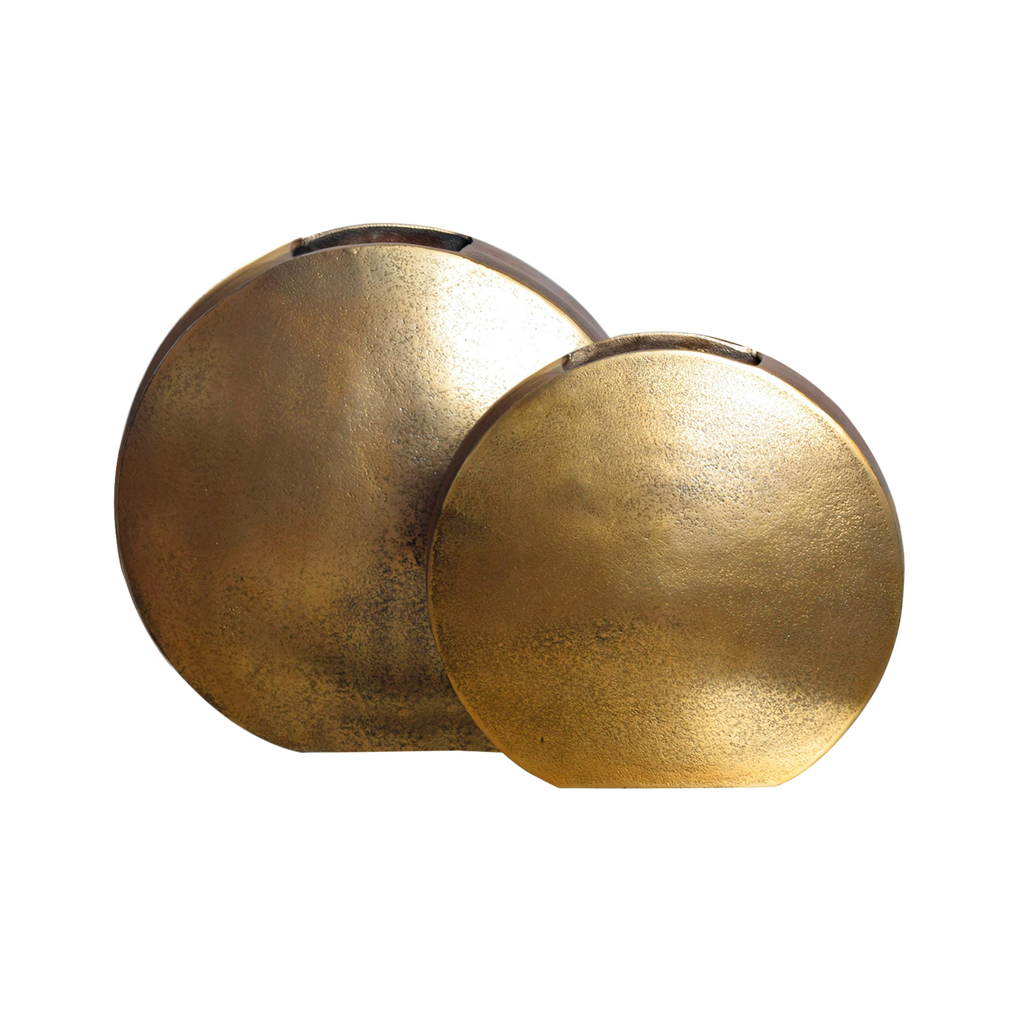 Dekovase 2er Set Goldfarben B: 35 Cm - Goldfarben, Design, Metall (35/34/13,5cm) - Livetastic