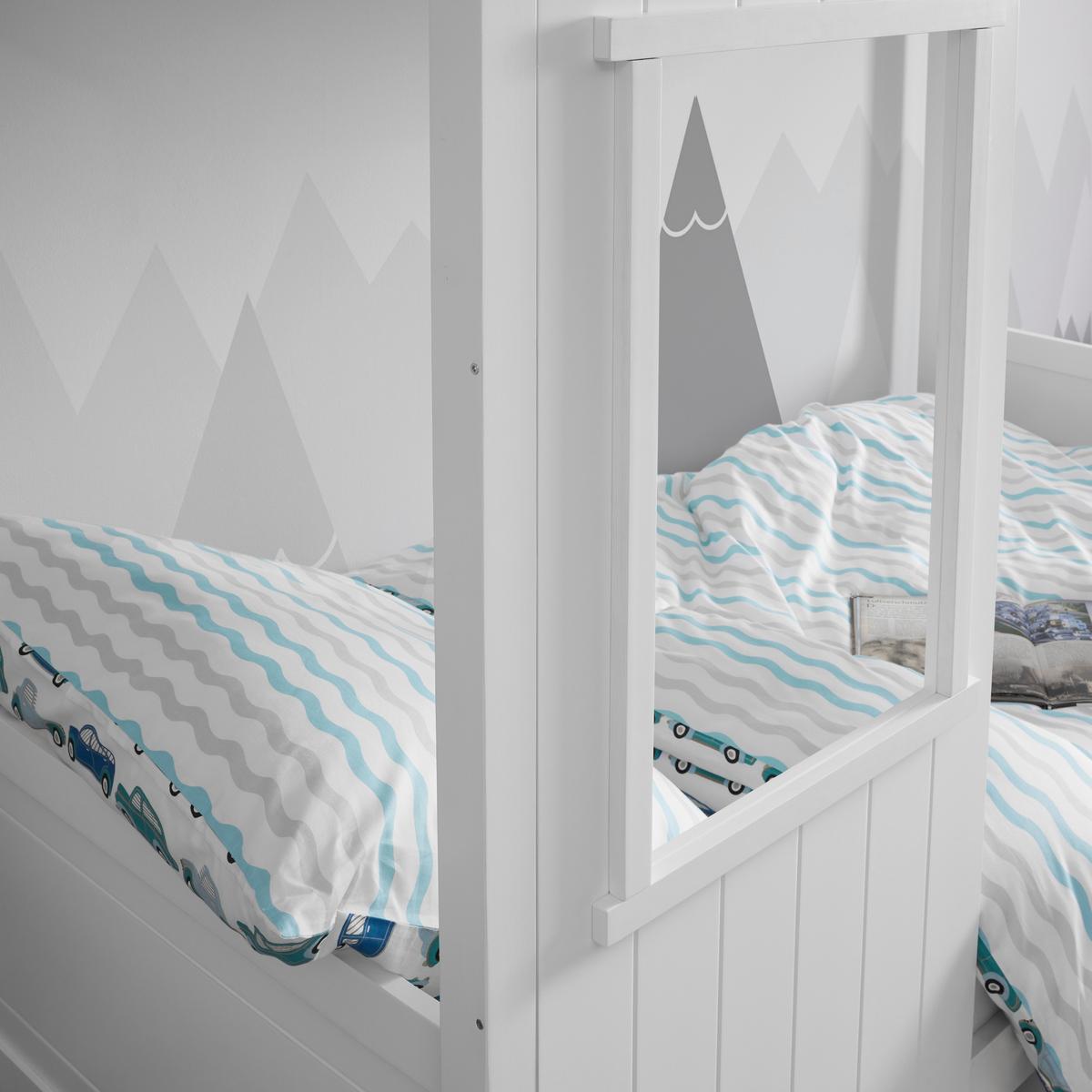 Detská posteľ domček Adana biela - biela/prírodná farba, Modern, drevo (208/197cm) - Bessagi Kids