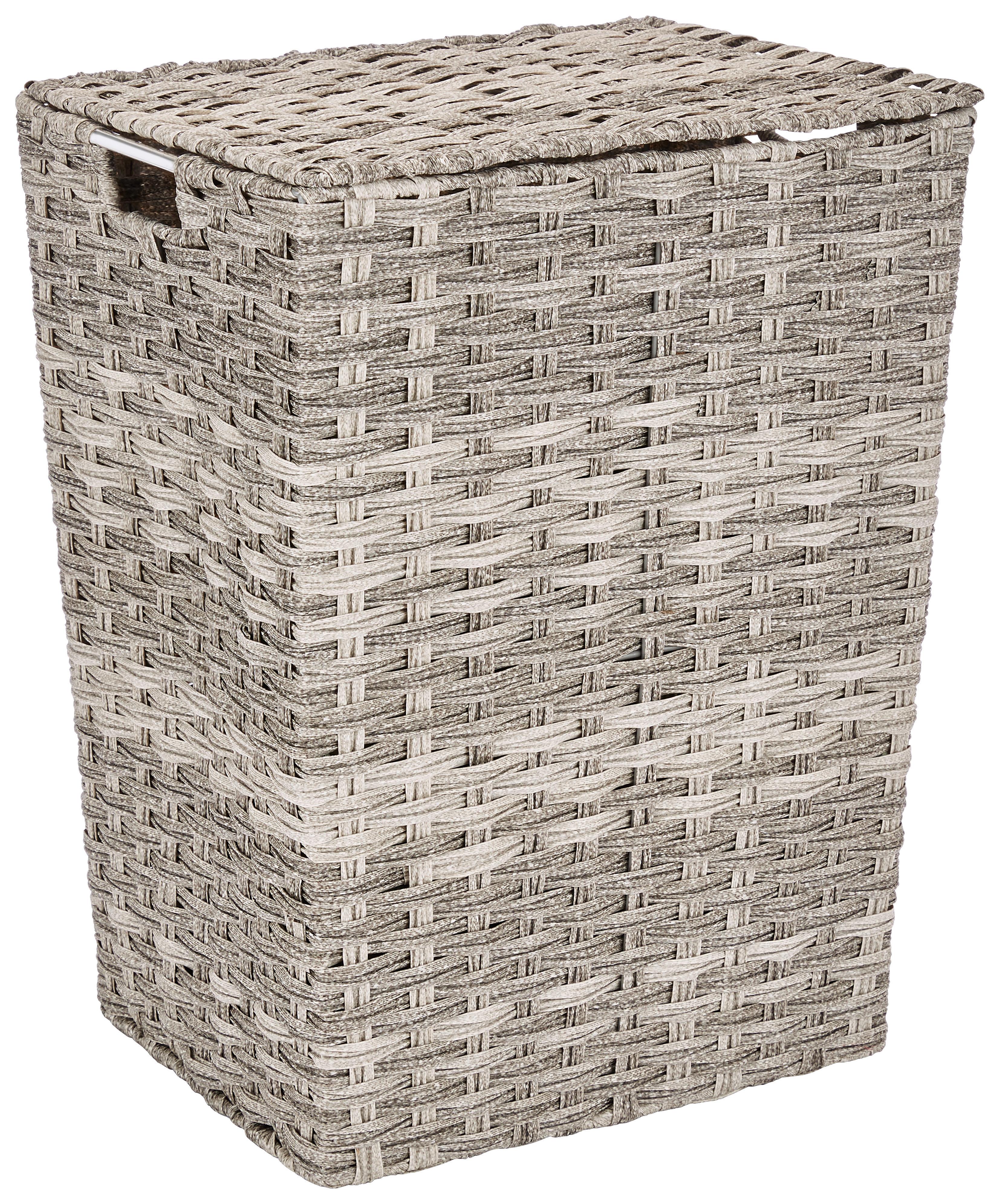 Wäschetonne mit Deckel Jandra Grau/Silber 40x52x30 cm
