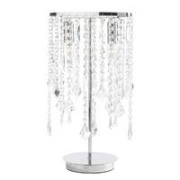 Kristall-Tischleuchte Chromfarben D: 25 cm 6w - Chromfarben, KONVENTIONELL, Glas/Metall (25/45cm)