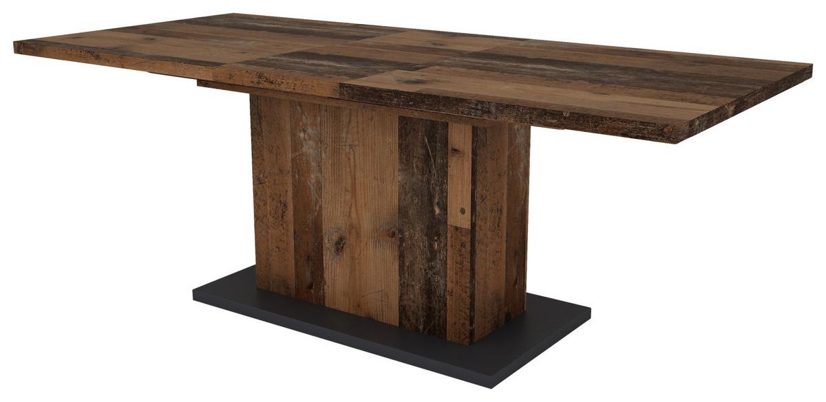 Esstisch Ausziehbar Athen 160- 200x90 Cm Alteiche Dekor - Alteiche/Anthrazit, MODERN, Holzwerkstoff (160/90/75cm) - MID.YOU