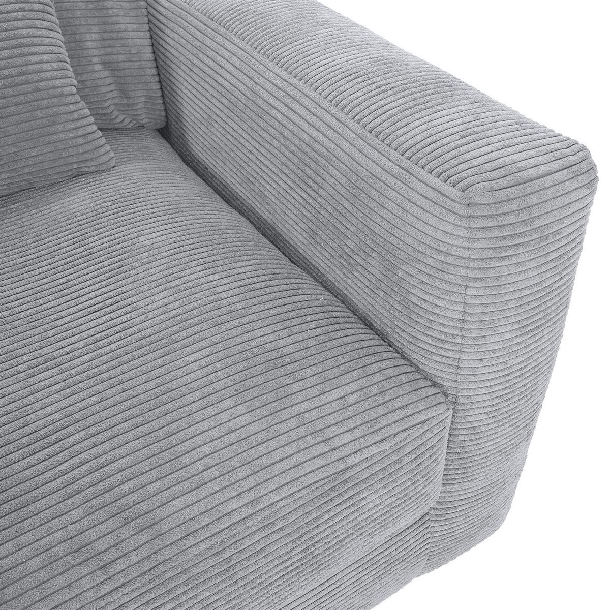 Bigsofa Manolis Hellgrau B: 260 Cm - Hellgrau/Schwarz, KONVENTIONELL, Textil (260/66/115cm) - MID.YOU
