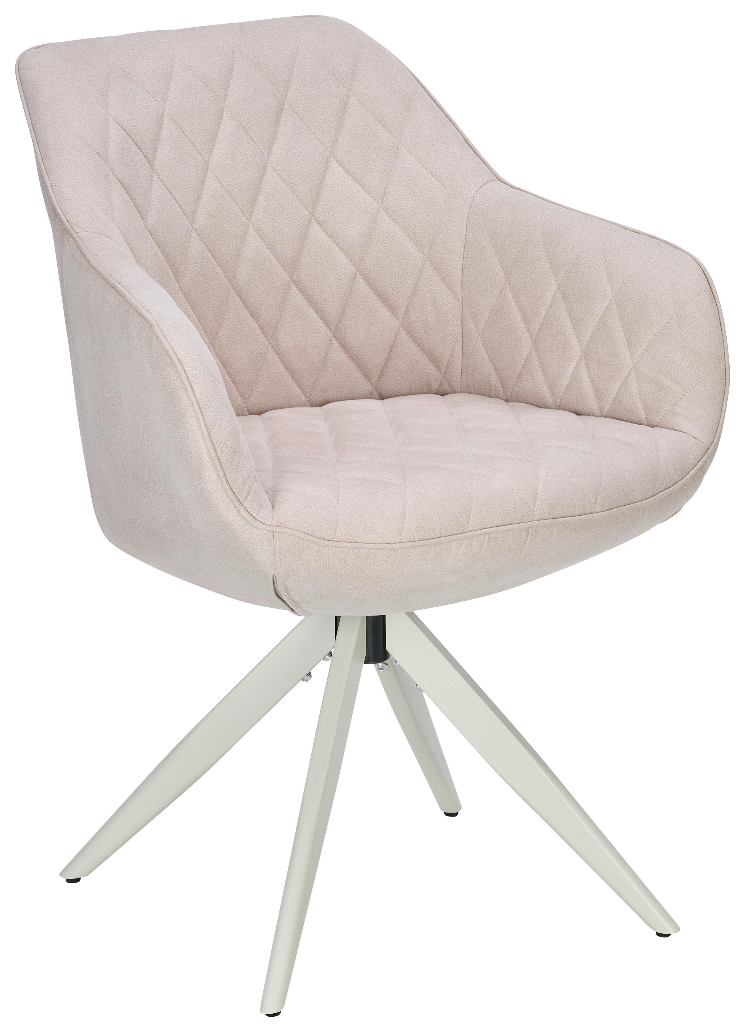 Armlehnstuhl Adriano Beige Gepolstert - Beige, MODERN, Textil/Metall (59/84/59cm) - Livetastic