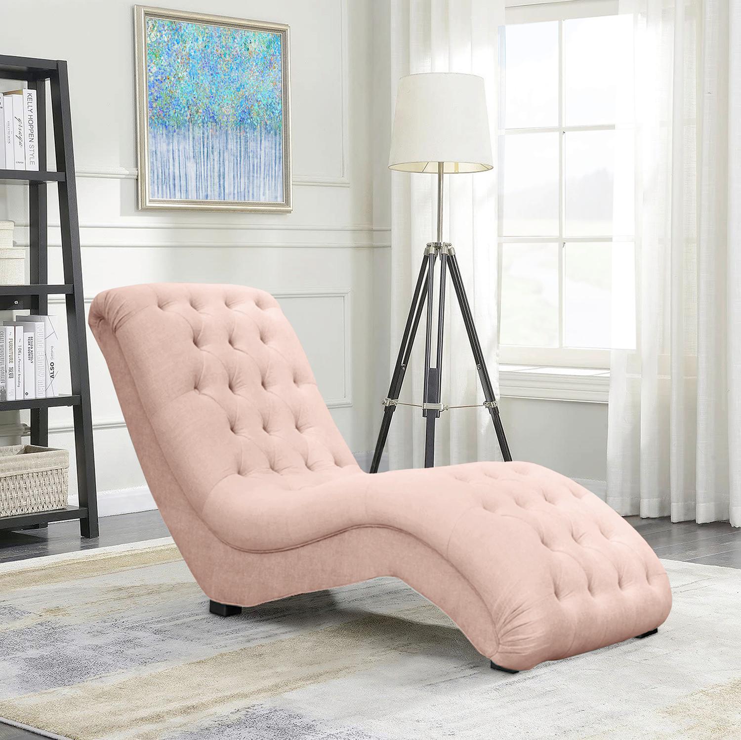 Relaxliege Sofia Rosa B: 67 cm - Schwarz/Rosa, Design, Textil (67/90/159cm) - P & B