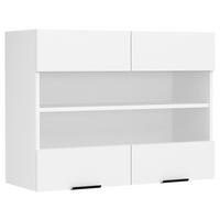 Küchenoberschrank Fasola Weiß B: 80 cm - Weiß, Trend, Glas/Holzwerkstoff (80/60/31cm) - MID.YOU