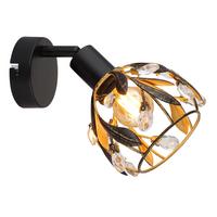 Strahler Mika D: 12 cm Klar Schwarz Goldfarben - Klar/Goldfarben, Basics, Kunststoff/Metall (12/16cm) - Globo